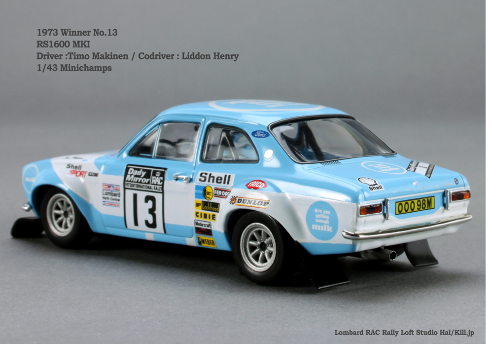 1973 Winner No.13 RS1600 MKI  Driver :Timo Makinen / Codriver : Liddon Henry  1/43 Minichamps
